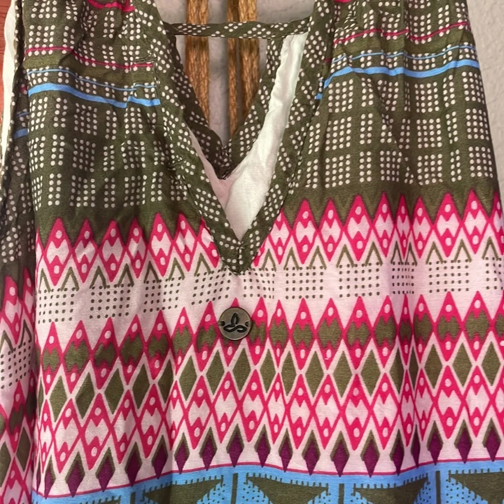 PRANA Nari Chevron Keyhole Dress Wild Orchid Geo